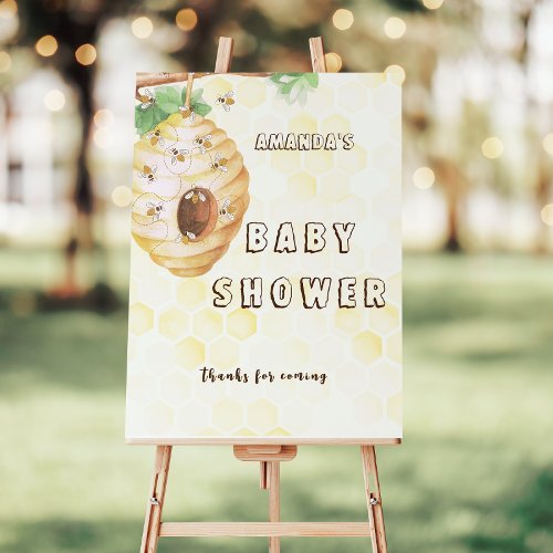 Yellow Honey Bumble Bee Baby Shower  Foam Board