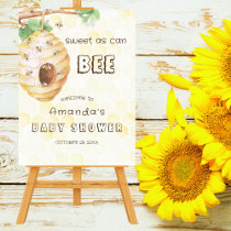 yellow honey bumble bee baby shower welcome  poster