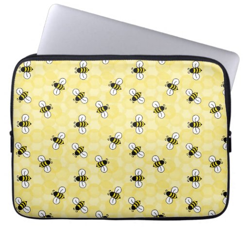 Yellow Honey Comb Bumble Bees Laptop Sleeve