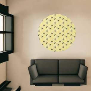 Yellow Honey Comb Bumble Bees Rug