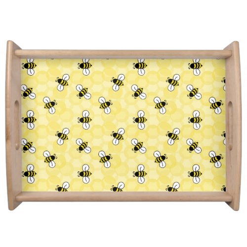 Yellow Honey Comb Bumble Bees Serving Tray