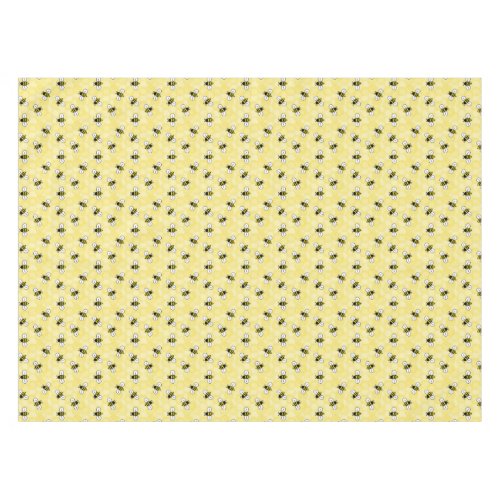 Yellow Honey Comb Bumble Bees Tablecloth