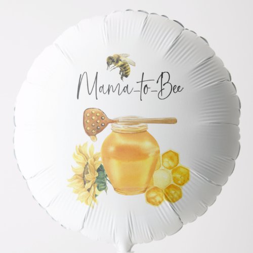 Yellow Honey Watercolor Sunflower Bee Baby Shower Balloon