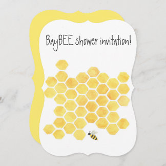 Yellow honeybee Baby shower invitation