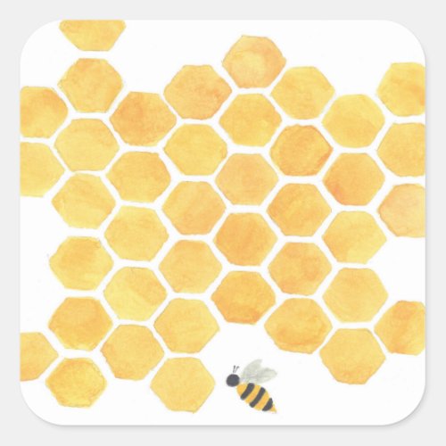 yellow honeycomb bee painting stickers