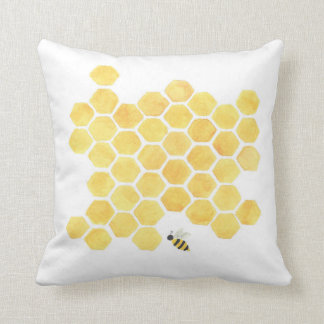 Yellow honeycomb beehive pillow
