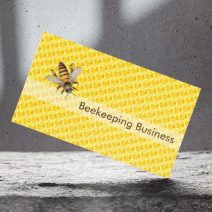 Yellow Honeycomb Beekeeping Apiary Business Card