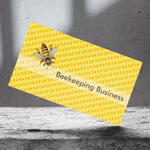 Yellow Honeycomb Beekeeping Apiary Business Card