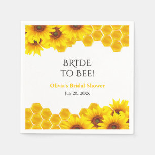 Yellow Honeycomb Bride to Bee Bridal Shower Napkins