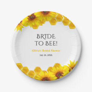 Yellow Honeycomb Bride to Bee Bridal Shower  Paper Plates