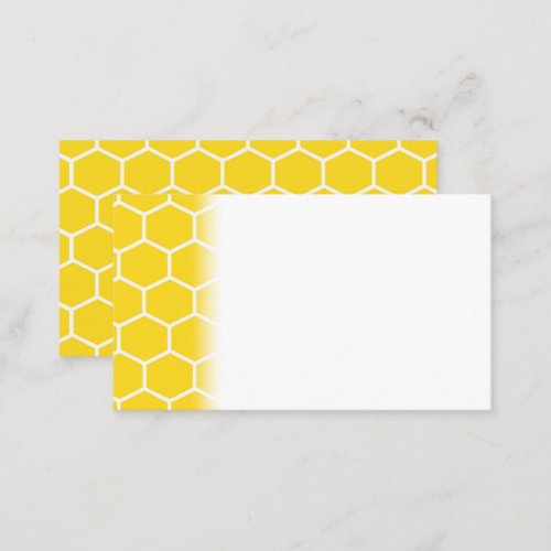 Yellow Honeycomb Geometric White Lines Bumblebee Place Card