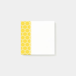 Yellow Honeycomb Geometric White Lines Bumblebee Post-it Notes