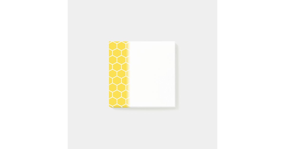Yellow Honeycomb Geometric White Lines Bumblebee Post-it Notes | Zazzle