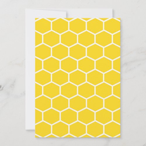 Yellow Honeycomb Geometric White Lines Bumblebee Thank You Card