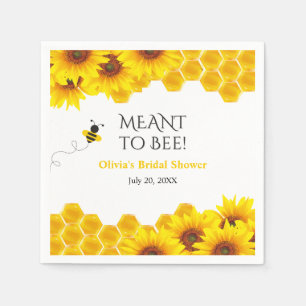 Yellow Honeycomb Meant to Bee Bridal Shower Napkins