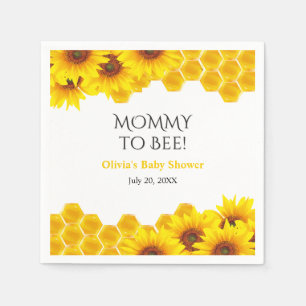 Yellow Honeycomb Mommy to Bee Baby Shower Napkins