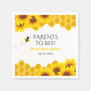 Yellow Honeycomb Parents to Bee Baby Shower  Napkins