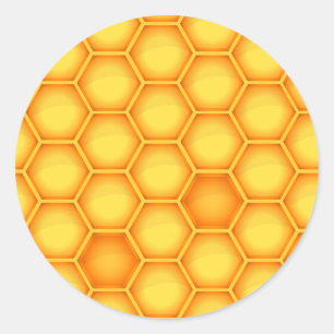 Yellow Honeycomb Pattern Classic Round Sticker