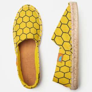 Yellow Honeycomb Pattern Espadrilles