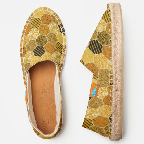 Yellow Honeycomb Pattern Espadrilles