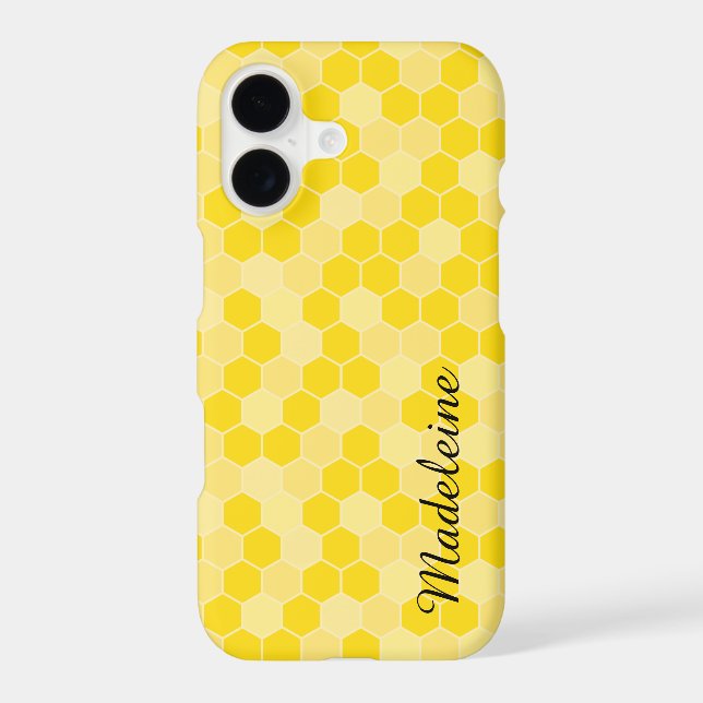 Yellow Honeycomb Pattern Iphone Case (Back)