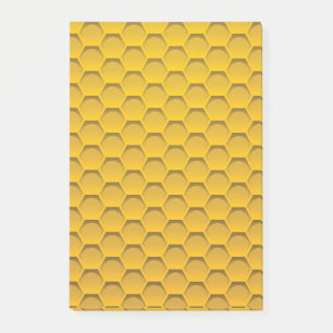 Yellow Honeycomb Pattern Post-it Notes