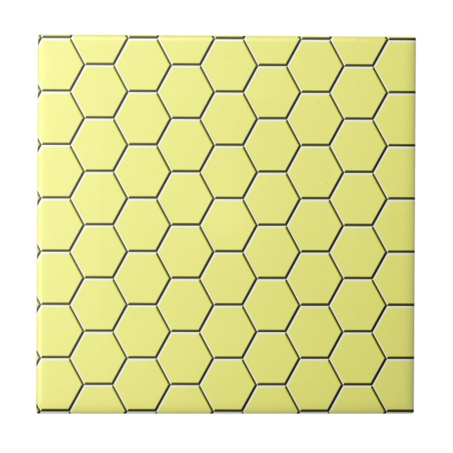 Yellow honeycomb pattern tile (Front)