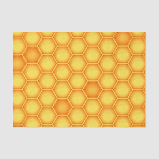 Yellow Honeycomb Pattern Tissue Paper (Front)