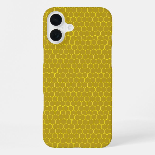 Yellow Honeycomb Patterned  Iphone Case (Back)