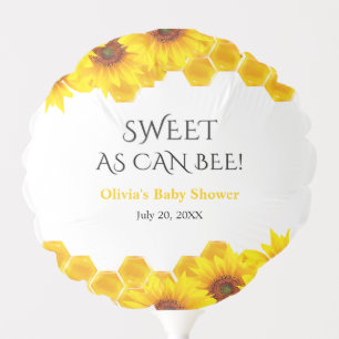 Yellow Honeycomb Sweet as can Bee Baby Shower Balloon