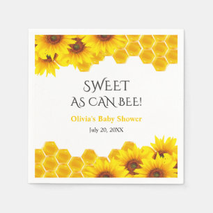 Yellow Honeycomb Sweet as can Bee Baby Shower Napkins