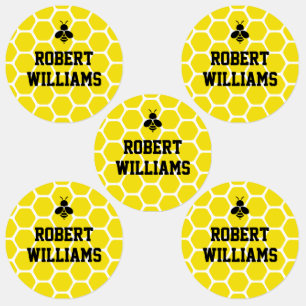 Yellow Honeycombs Clothing Labels for the kids
