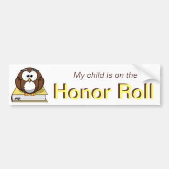 Yellow Honor Roll Bumper Sticker by Lilleaf at Zazzle