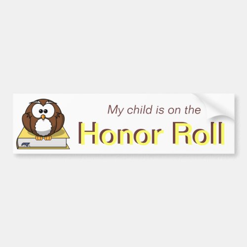 Yellow Honor Roll Bumper Sticker