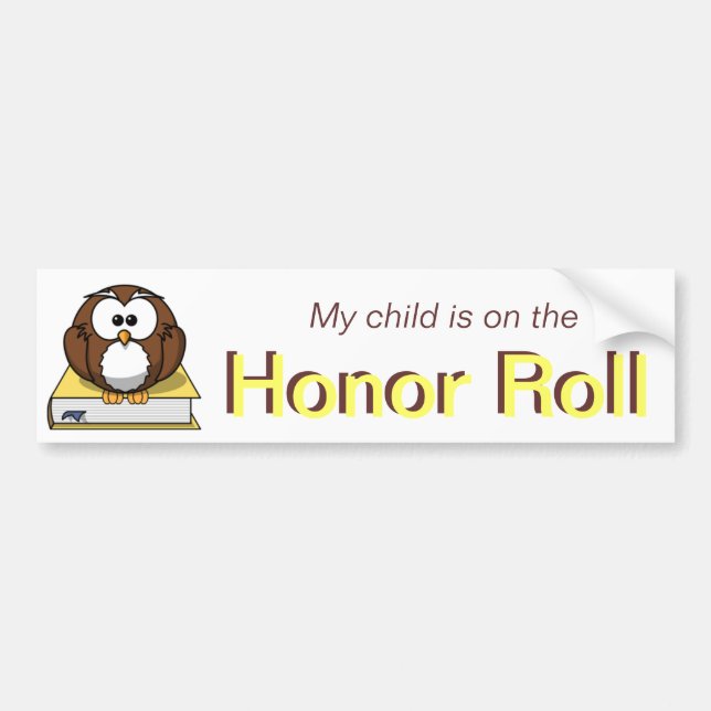Yellow Honor Roll Bumper Sticker (Front)