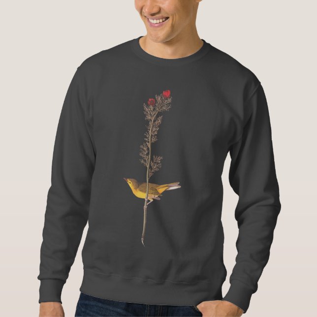 Yellow Hooded Warbler Audubon Bird Sweatshirt (Front)