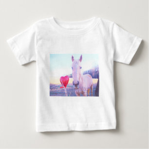 Yellow Horse and Red  Heart Baby T-Shirt
