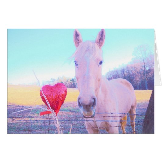 Yellow Horse and Red  Heart Cards (Front Horizontal)