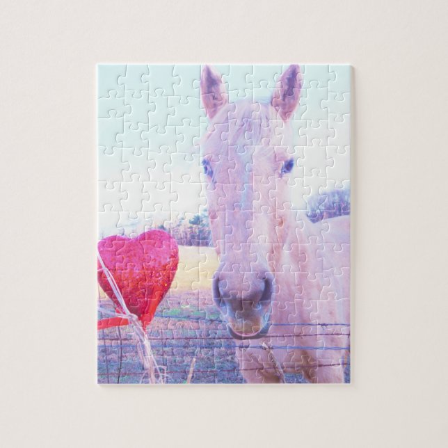 Yellow Horse and Red  Heart Jigsaw Puzzle (Vertical)