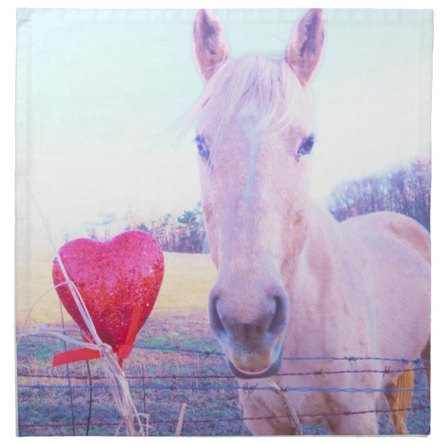 Yellow Horse and Red  Heart Napkin (Front)
