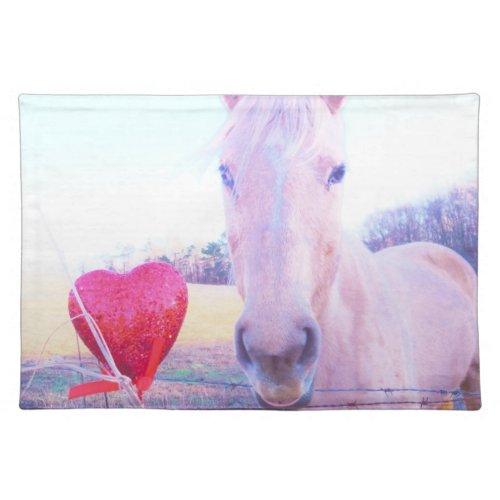 Yellow Horse and Red  Heart Placemat