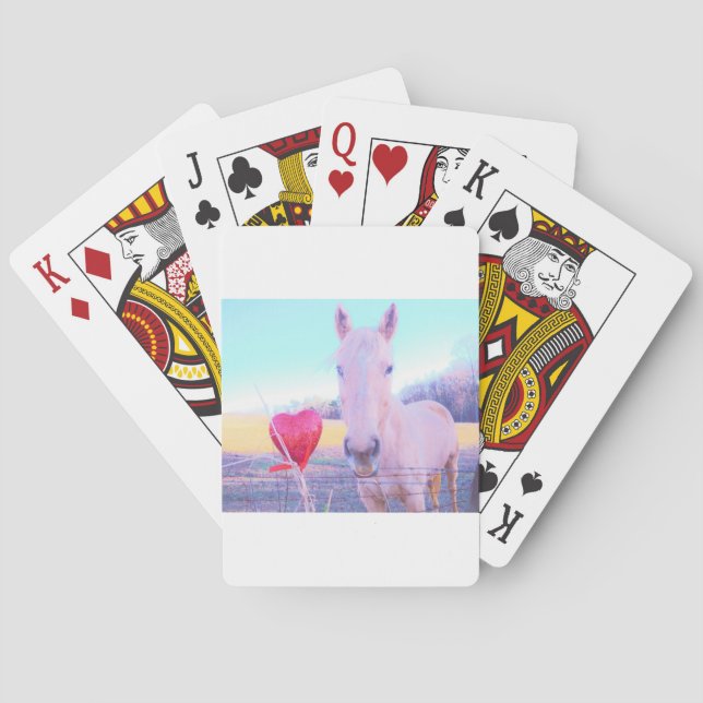 Yellow Horse and Red  Heart Poker Cards (Back)