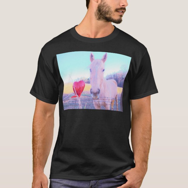Yellow Horse and Red  Heart T-Shirt (Front)
