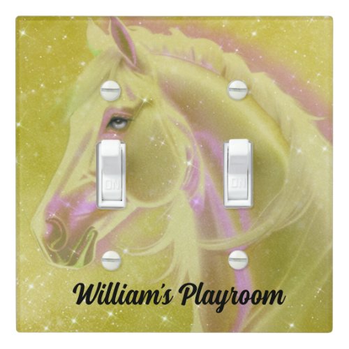 Yellow Horse Light Switch Cover