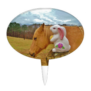 Yellow Horse, Spring Rabbit Cake Topper
