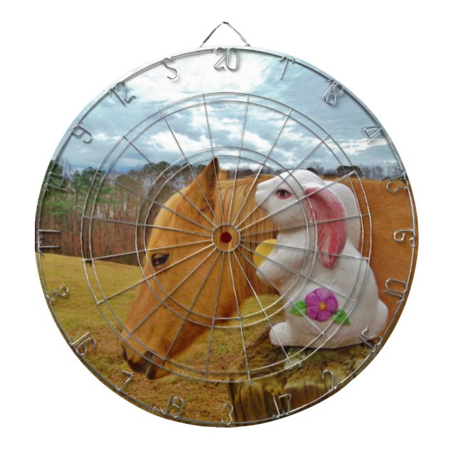 Yellow Horse, Spring Rabbit Dart Board (Front)
