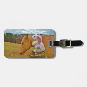 Yellow Horse, Spring Rabbit Luggage Tag