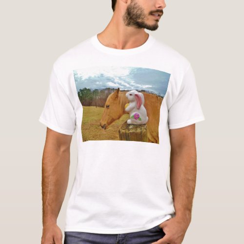 Yellow Horse Spring Rabbit T_Shirt