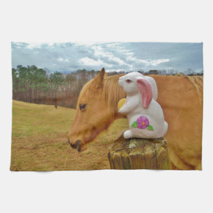 Yellow Horse, Spring Rabbit Towel