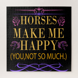 Yellow Horses Make Me Happy But You Not So Much Jigsaw Puzzle